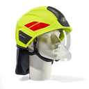 HEROS H30 high visibility luminous yellow with face shield, neck protector and helmet trims