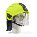 HEROS H30 jaune fluorescent phosphorescent avec visière de protection du visage et des yeux, bavolet