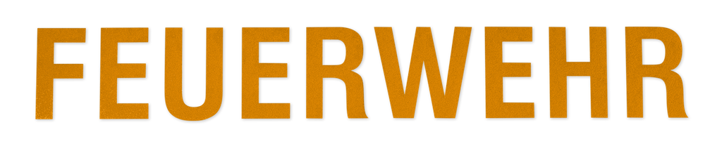 Lettering "FEUERWEHR" yellow