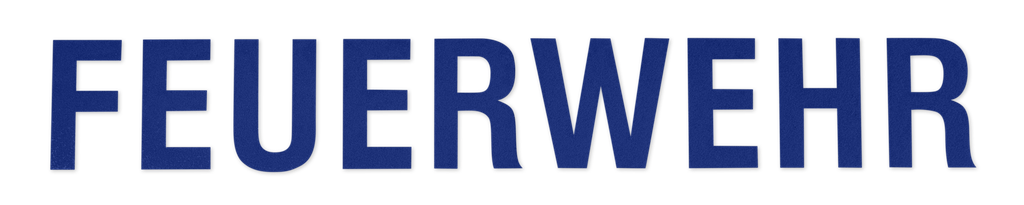 Lettering &quot;FEUERWEHR&quot; blue