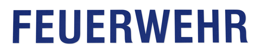 Lettering &quot;FEUERWEHR&quot; blue