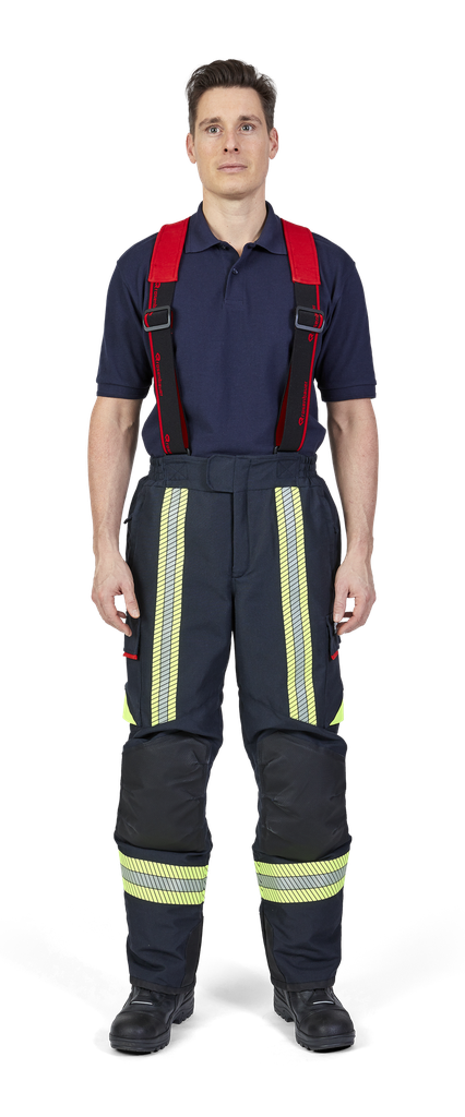 Protective trousers FIRE FLEX black blue, NOMEX® NXT, EN 469:2020