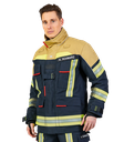 Protective jacket FIRE FLEX black blue/gold NOMEX® NXT, EN 469:2020