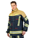 Protective jacket FIRE FLEX black blue/gold NOMEX® NXT, EN 469:2020