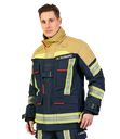 Protective jacket FIRE FLEX black blue/gold NOMEX® NXT, EN 469:2020