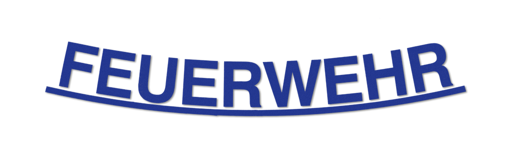 Lettering "FEUERWEHR" blue