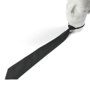 Cravate noire nouée