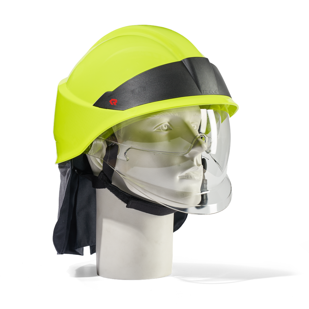 HEROS Smart high visibility luminous yellow with face shield, neck protector and eye protector