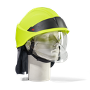 HEROS Smart jaune fluorescent phosphorescent avec visière de protection du visage et des yeux, bavolet