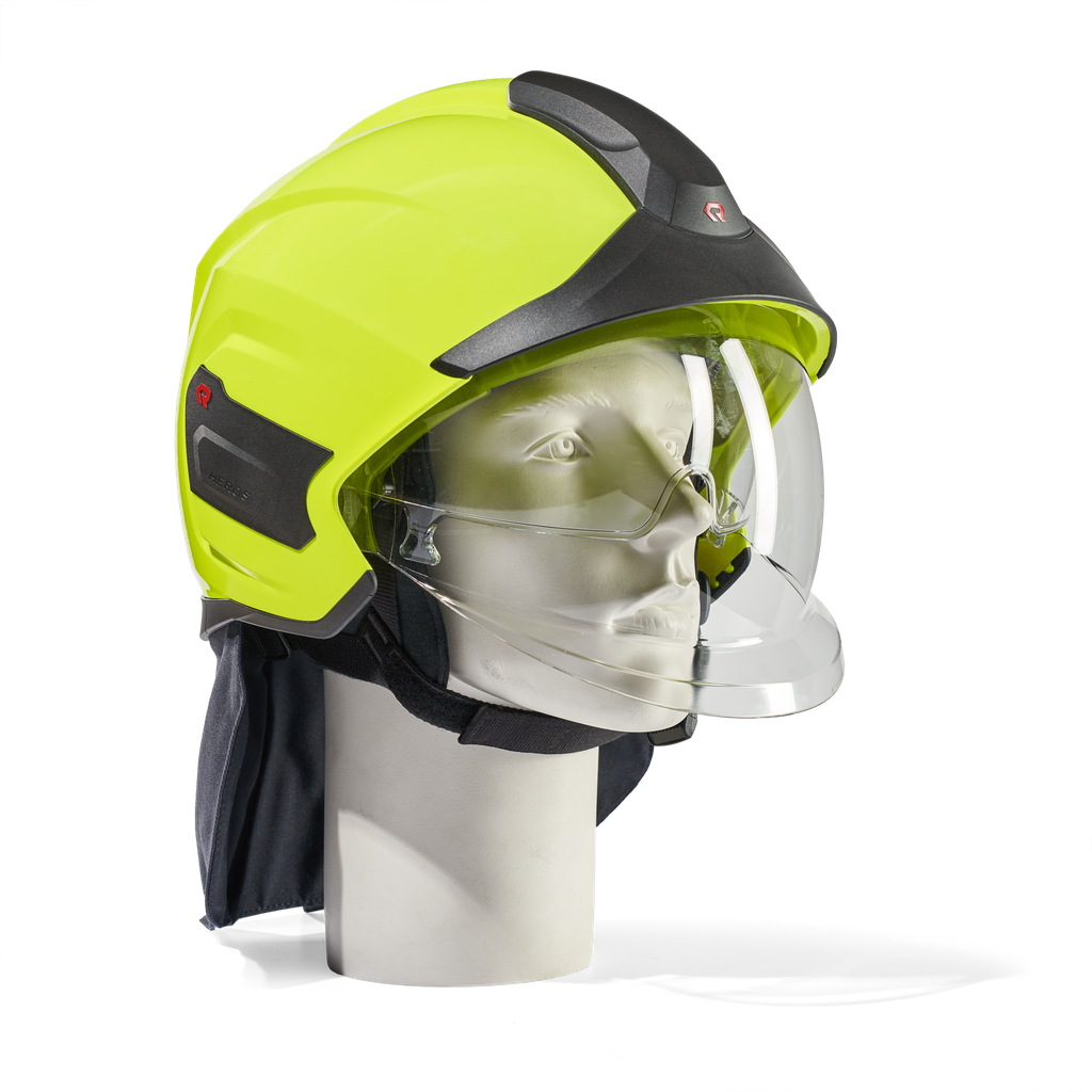HEROS Titan high visibility luminous yellow with face shield, neck protector and eye protector