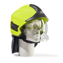 HEROS Titan jaune fluorescent phosphorescent avec visière de protection du visage et des yeux, bavolet