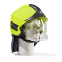 HEROS Titan jaune fluorescent phosphorescent avec visière de protection du visage et des yeux, bavolet