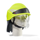 HEROS Smart jaune fluorescent phosphorescent avec visière de protection du visage, bavolet, bandes de casque