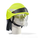 HEROS Smart jaune fluorescent phosphorescent avec visière de protection du visage, bavolet, bandes de casque