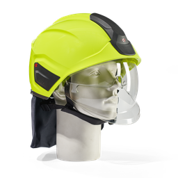 HEROS H30 high visibility luminous yellow with face shield, neck protector and eye protector