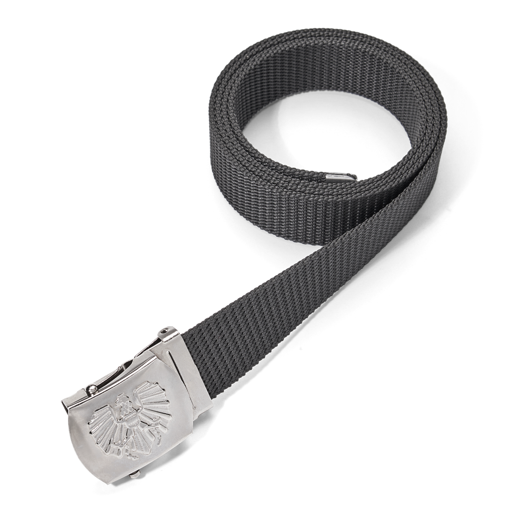 Textilgürtel schwarz mit Nickel-Schnalle, 150 Länge cm