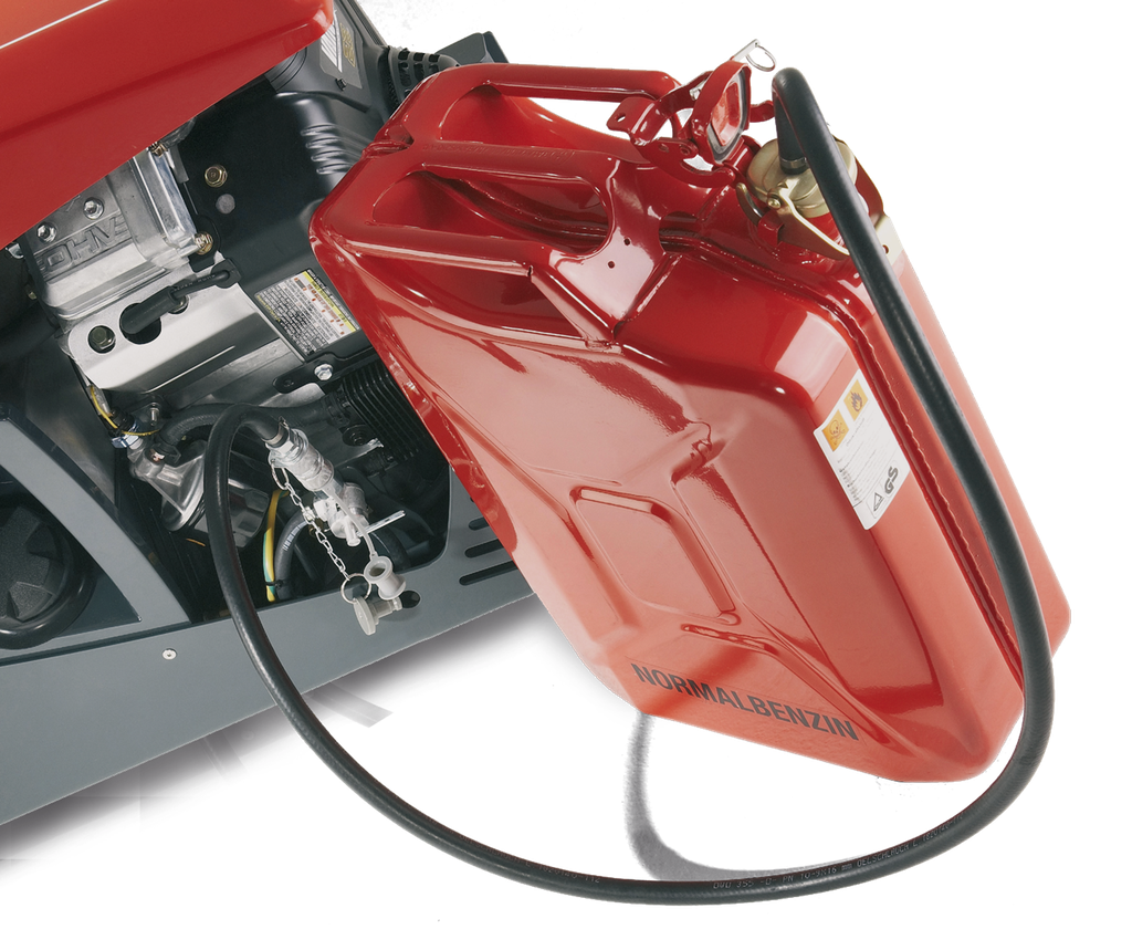Refuelling set to three way tap for power generator