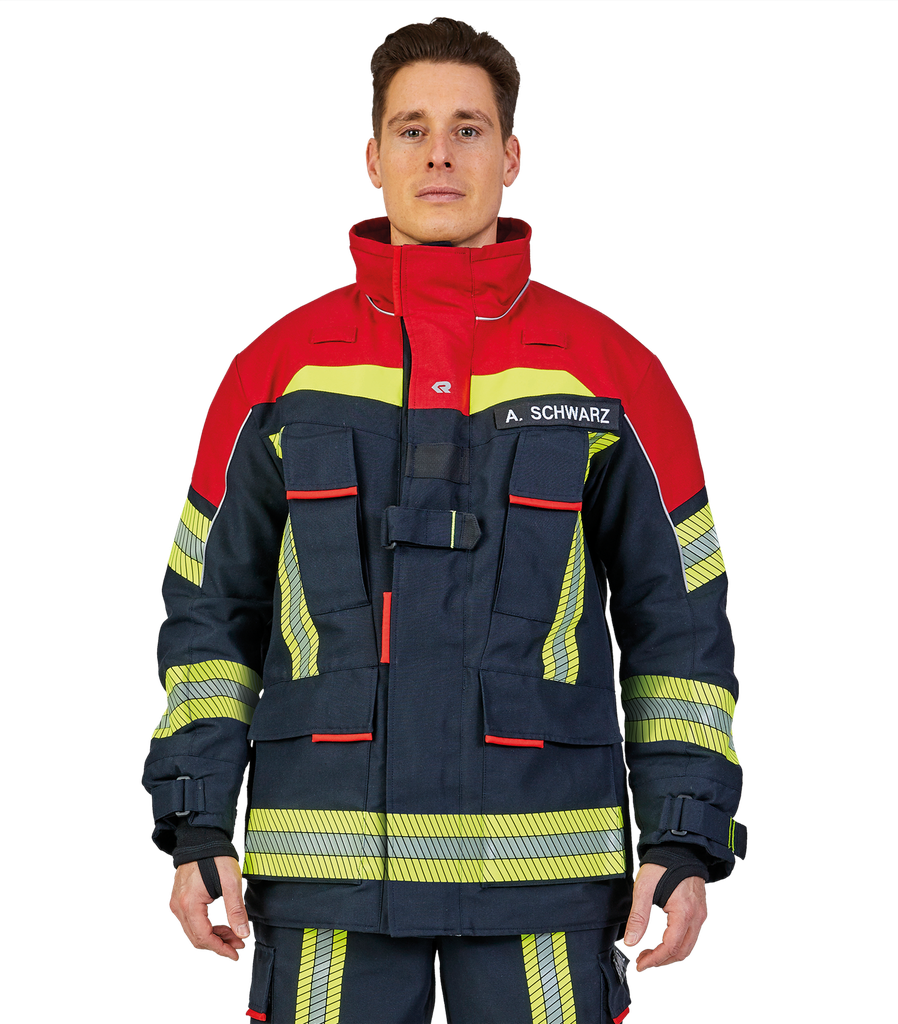 Protective jacket FIRE FLEX black blue/red, NOMEX® NXT, size 68-70E